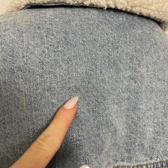 Tommy Hilfiger Worker Light Blue Denim Jacket Sherpa Collar Size Small - Picture 8 of 8